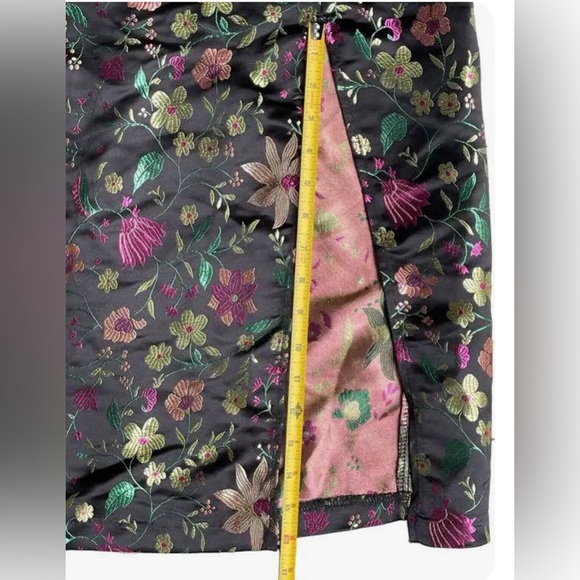 Lulu’s Make a Move Black Satin Floral Jacquard Strapless Midi Dress - Picture 6 of 10